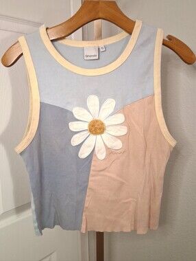 Ghanda Colorblock Daisy Tank Top Size 12
